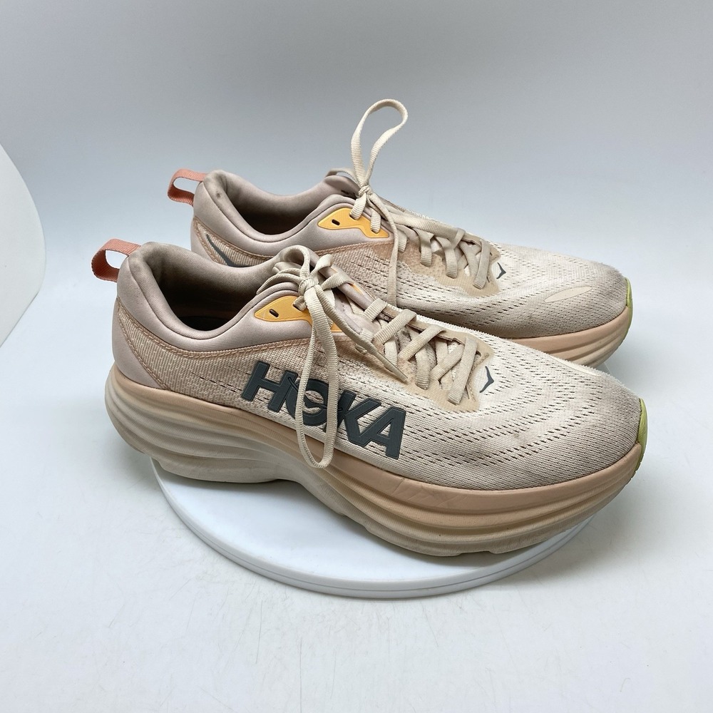 Hoka One One Sneakers Womens 10 B Bondi 8 1127952 CMV Peach Running Gym Shoes